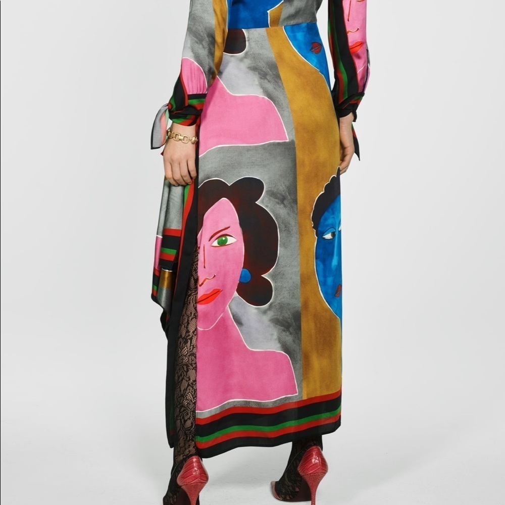 ZARA Face Print Dress - Picture 2 of 8